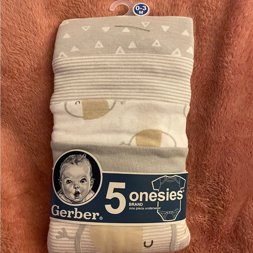 Gerber 5-Pack Baby Onesies with Patterns